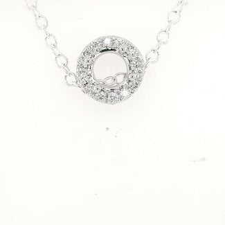 Diamond (0.12 ctw) circle slide pendant 14k white gold