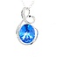 Glacier blue topaz (3.8 ct) & diamond (0.04 ctw) oval pendant 14k white gold