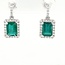 Emerald (1.82 ctw) & diamond (0.6 ctw) dangle earrings 14k white gold