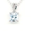 Aquamarine (0.76 ct) & diamond (0.031 ctw) pendant 14k white gold