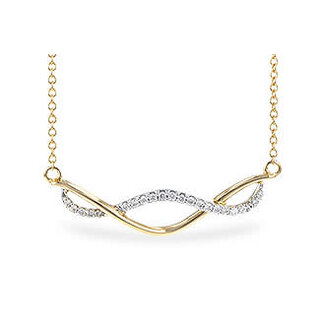 Diamond (0.14 ctw) twisted bar necklace 14k yellow gold