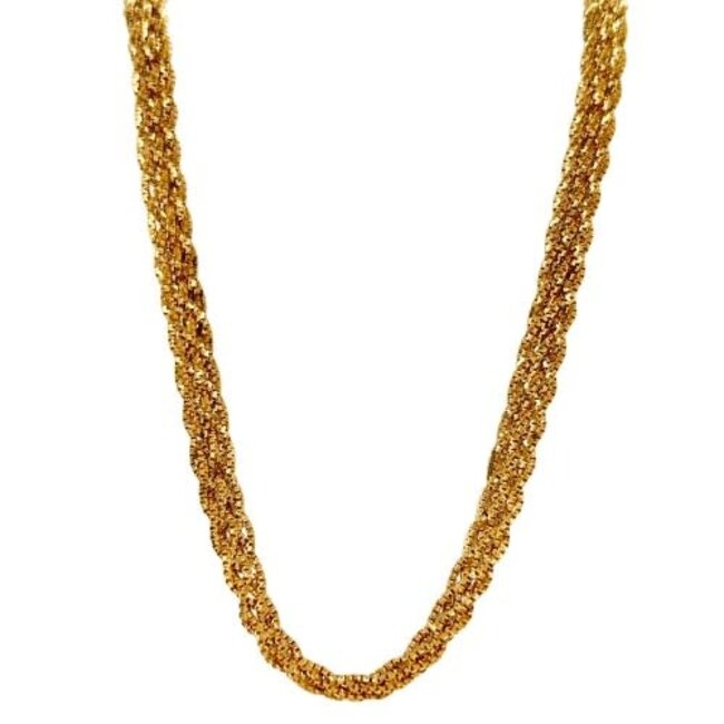 18" braided necklace 10k yellow gold 12.1 gr