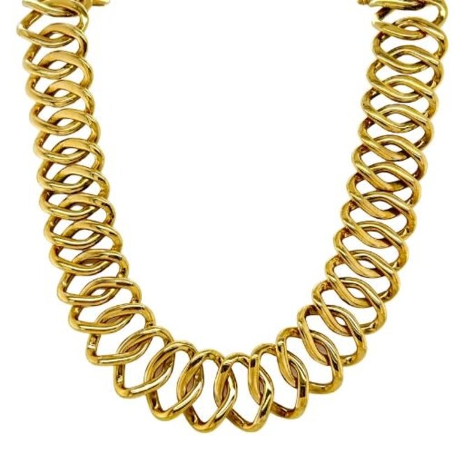 14k yellow gold marquise link necklace 42.3gr