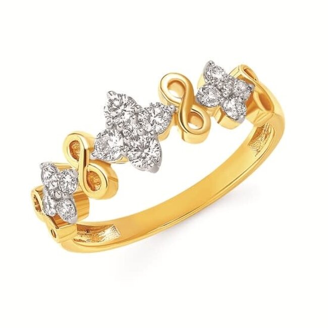 Diamond (0.50 ctw) infinity/floral design ring 14k yellow gold