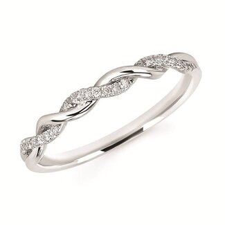 Diamond (0.10 ctw) twisted stackable ring 14k white gold