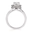 Diamond (0.18 ctw/CZ ctr) crossover hidden halo setting 14k white gold 4.0 gr
