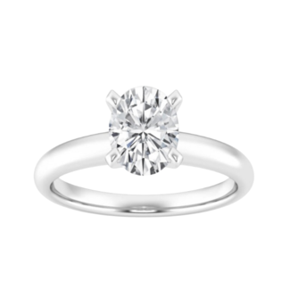 LAB GROWN diamond (2.0 ct) oval solitaire 14k white gold