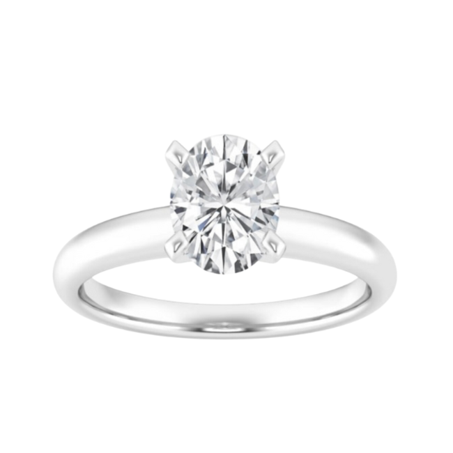 LAB GROWN diamond (2.0 ct) oval solitaire 14k white gold