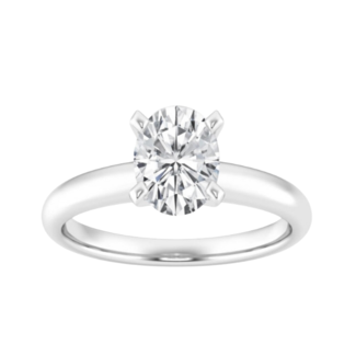 LAB GROWN diamond (1.5 ct) oval solitaire 14k white gold
