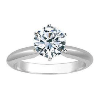 LAB GROWN diamond (2.0 ct) round solitaire 14k white gold