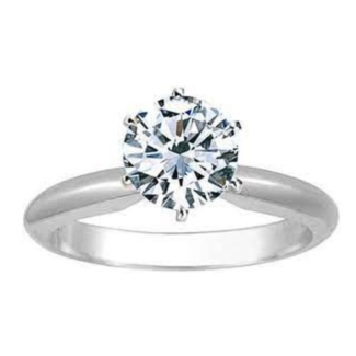 1.5ct Round Diamond Solitaire 14K Gold Engagement Ring