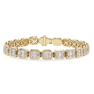 Diamond (1.70 ctw) baguette bracelet 14k yellow gold