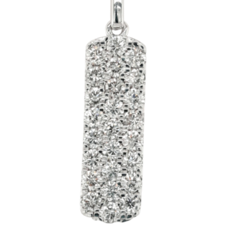 Diamond (2.0 ctw) vertical pendant 14k white gold