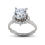 Diamond (0.41 ctw)/CZ ctr) 4 prong setting with collar 14k white gold