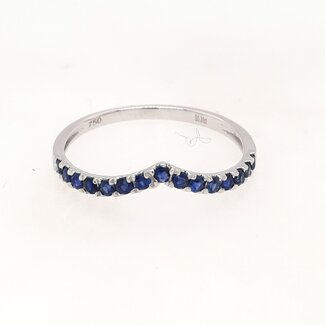 Sapphire (0.31 ctw) chevron ring 18k white gold