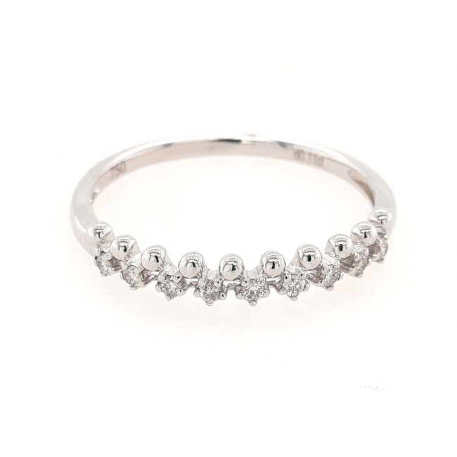 Diamond (0.11 ctw) 9 stone bead ring 18k white gold