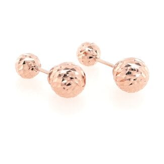 18k rose gold d/c reversible ball earrings 1.99 gr