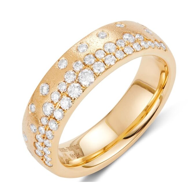 Diamond (0.55 ctw) scatter ring 14k yellow gold 4.4 gr