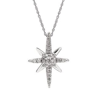 Diamond (1/6ctw) star pendant, 14k white gold