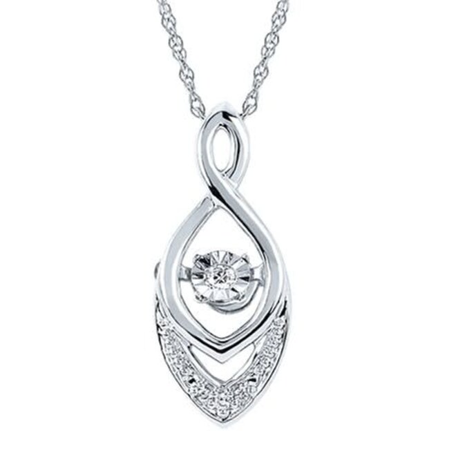 Diamond (0.03ctw) shimmering pendant, sterling silver