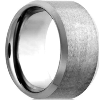 6mm tungsten bevel satin finish center & high polish edges sz 8