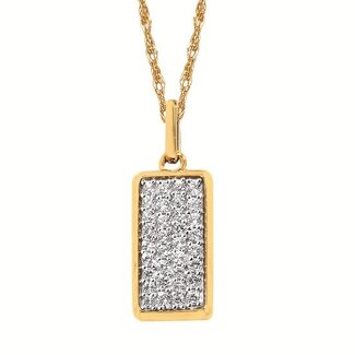 Diamond (0.26 ctw) rectangle pendant w/chain 14k yellow gold