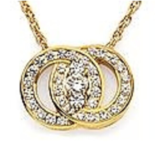 Diamond (2.0 ctw) marriage symbol 14k yellow gold
