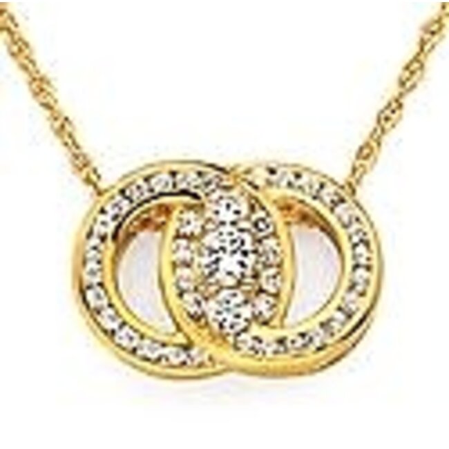 Diamond (0.50 ctw) marriage symbol 14k yellow gold