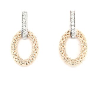 Diamond (0.35 ctw) oval drop earrings 14k yellow gold