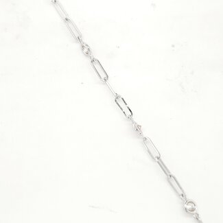 7" 0.37 ctw Diamond by the yard paperclip bracelet 14k white gold