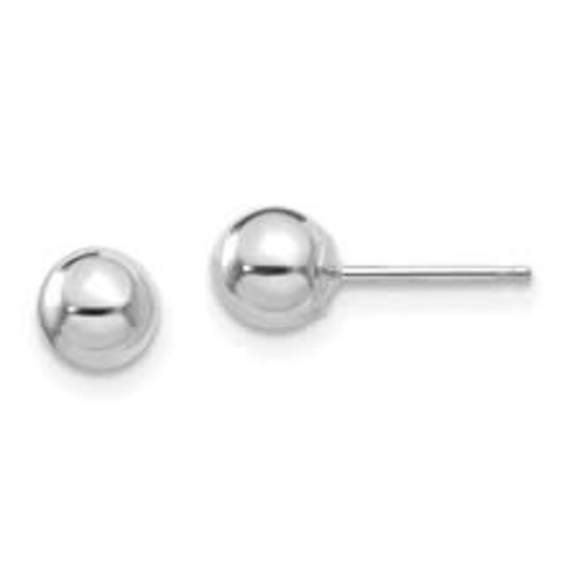 14k white gold 5mm ball post earrings