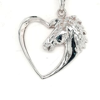 TQ Original horse heart pendant 14k white gold 4.2 gr