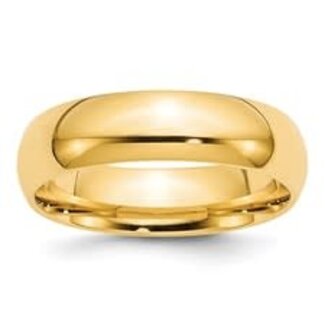 6mm 14k yellow  gold comfort fit band size 9 7.64 gr