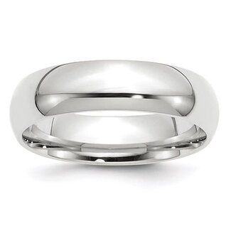 6mm 14k white gold comfort fit band size 10  7.28 gr