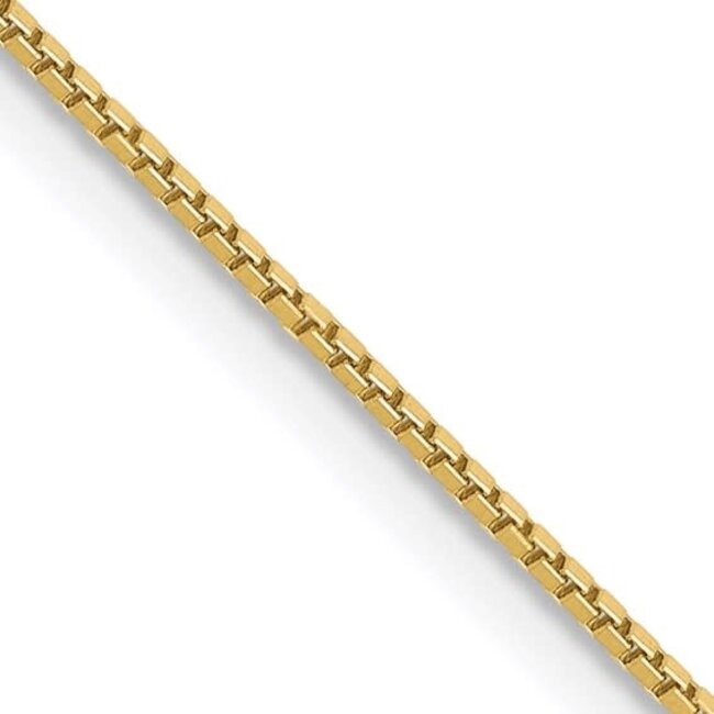 22" 14k yellow gold box adjustable chain 0.88 mm 3.3 gr