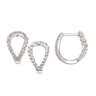 Convertible diamond (.25ctw) hoop earrings, 10kt white gold