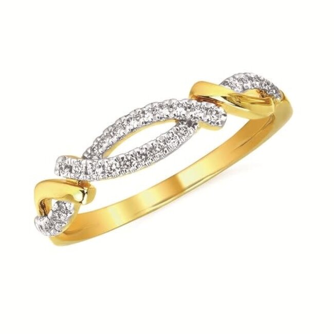 Diamond (1/6ctw) twist band, 14k yellow gold 2.1 gr