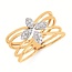 Flower diamond (1/5ctw) ring, 14k yellow gold