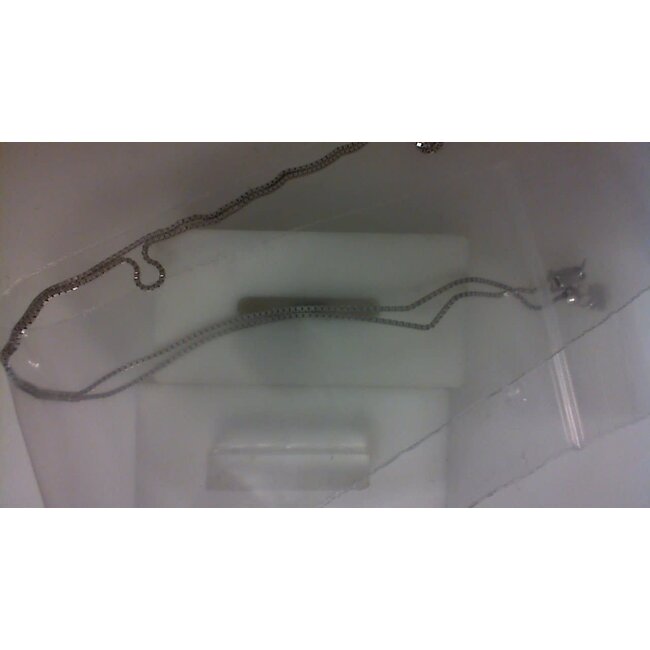 22" 14k white gold 0.88 mm adjustable box chain 3.2 gr