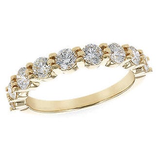 Diamond (1.0 ctw) 9 stone round band 14k yellow gold