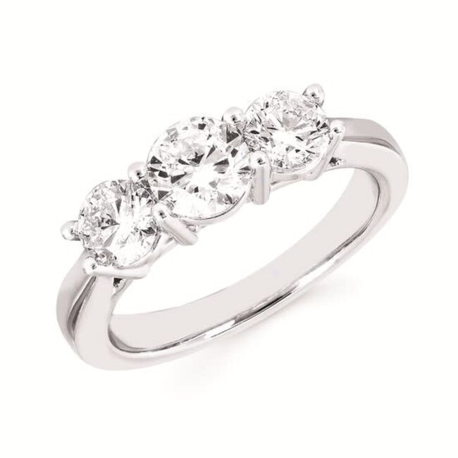 LAB GROWN Diamond (1.5 ctw) 3 stone ring 14k white gold