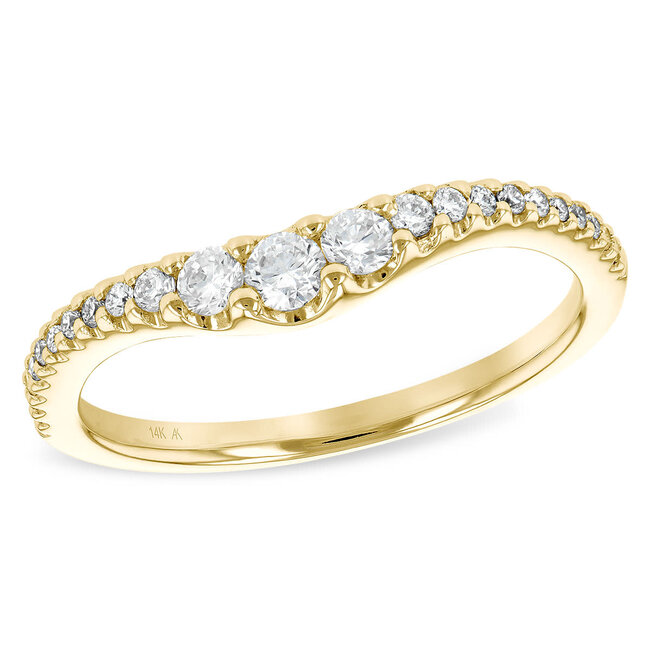 Diamond (0.33 ctw) graduated contour band 14k yellow gold