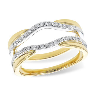 Diamond (0.20 ctw) contour ring guard 14k white & yellow gold