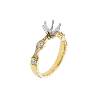 Diamond (0.50 ctw) wavy band bridal setting 14k yellow gold