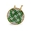 Emerald (1.02 ctw) & diamond (0.30 ctw) round pendant 14k yellow gold