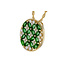 Emerald (1.02 ctw) & diamond (0.30 ctw) round pendant 14k yellow gold