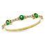 Emerald (0.11 ctw) & diamond (.09 ctw) bezel band 14k yellow gold