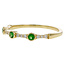 Emerald (0.11 ctw) & diamond (.09 ctw) bezel band 14k yellow gold