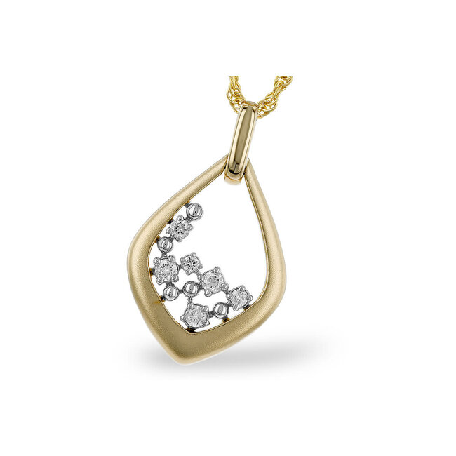 Diamond (0.25 ctw) scatter pendant 14k white & yellow gold