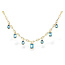 Blue topaz (4.10 ctw) pear/emerald cut dangle paperclip necklace 14k yellow gold